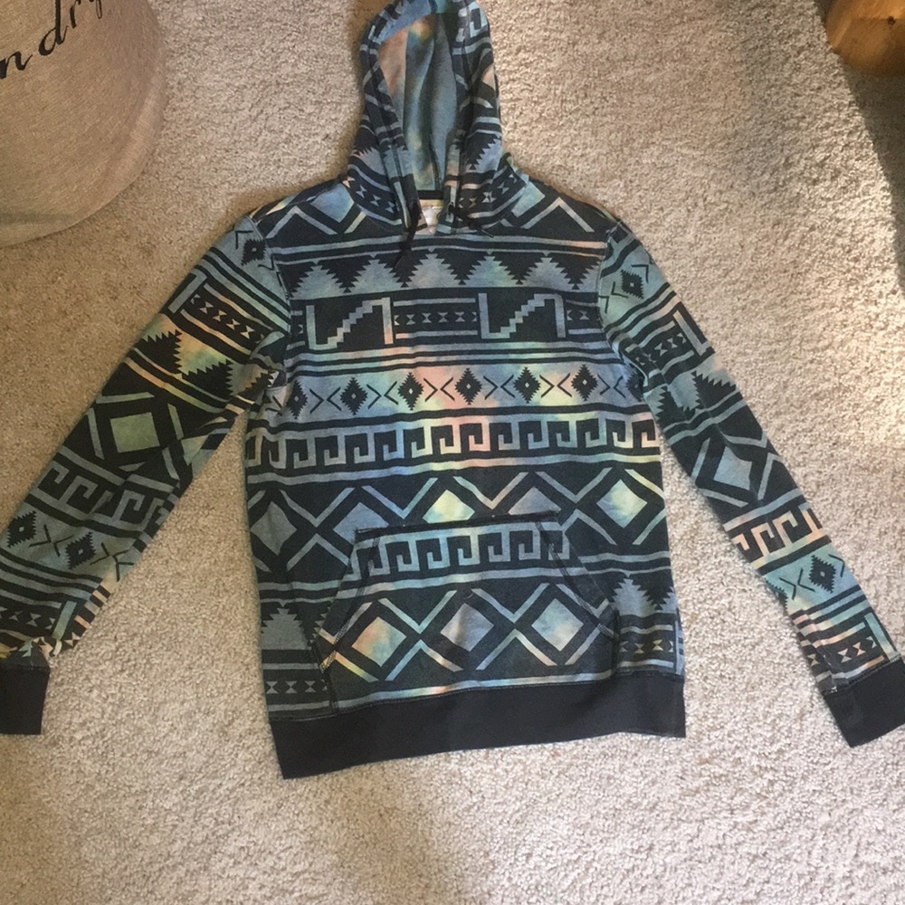 Tie dye tribal print hoodie